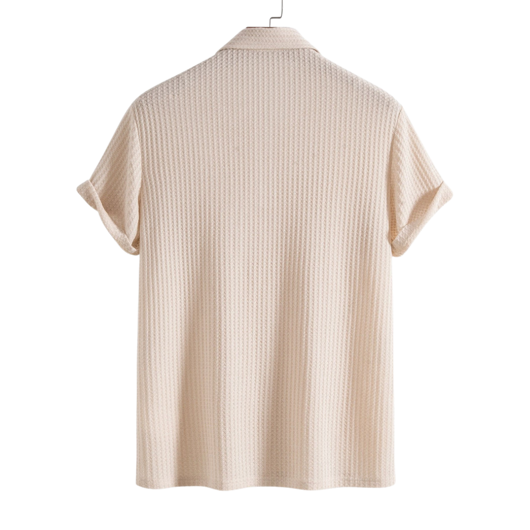 Strick-Poloshirt mit Waffelstruktur